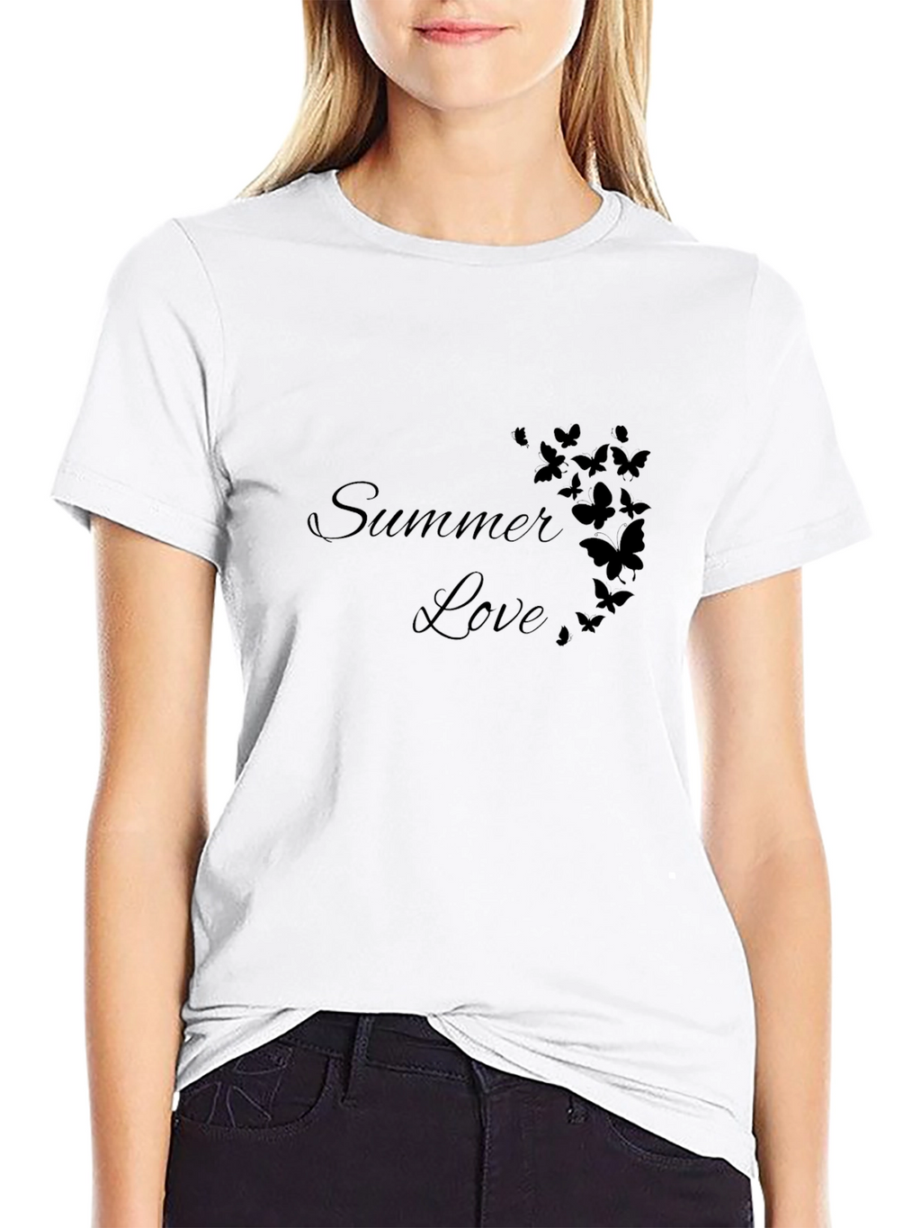 Summer Love Butterfly Graphic Tee - Soft Cotton Blend