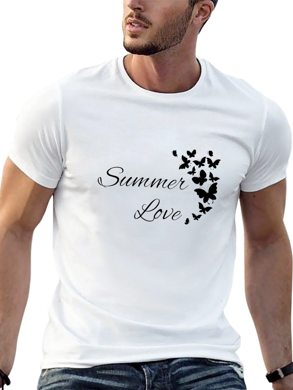 Summer Love Butterfly Graphic Tee - Soft Cotton Blend