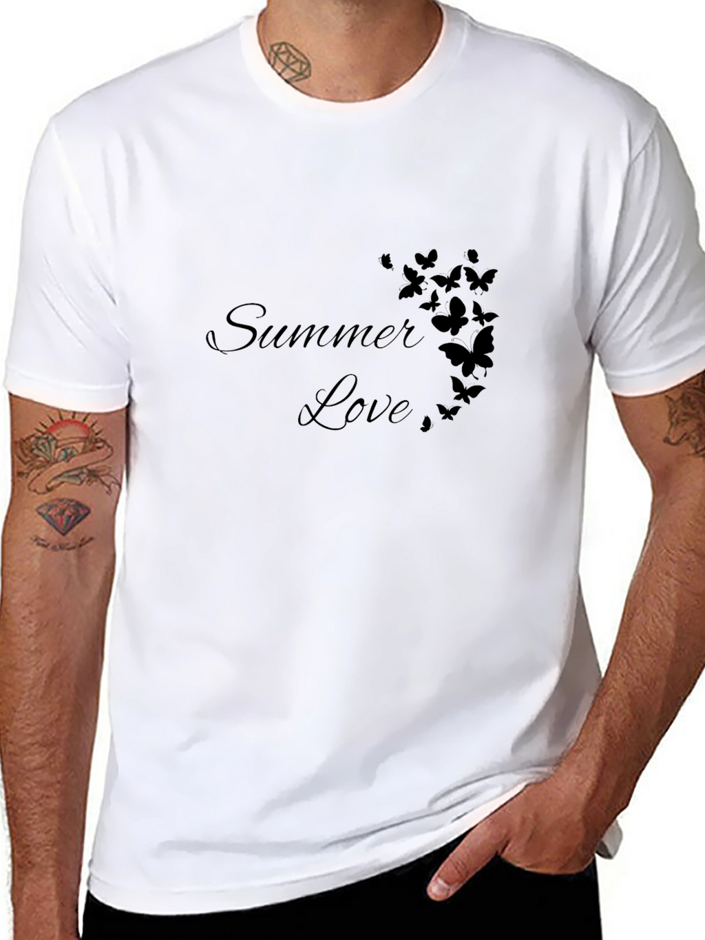 Summer Love Butterfly Graphic Tee - Soft Cotton Blend