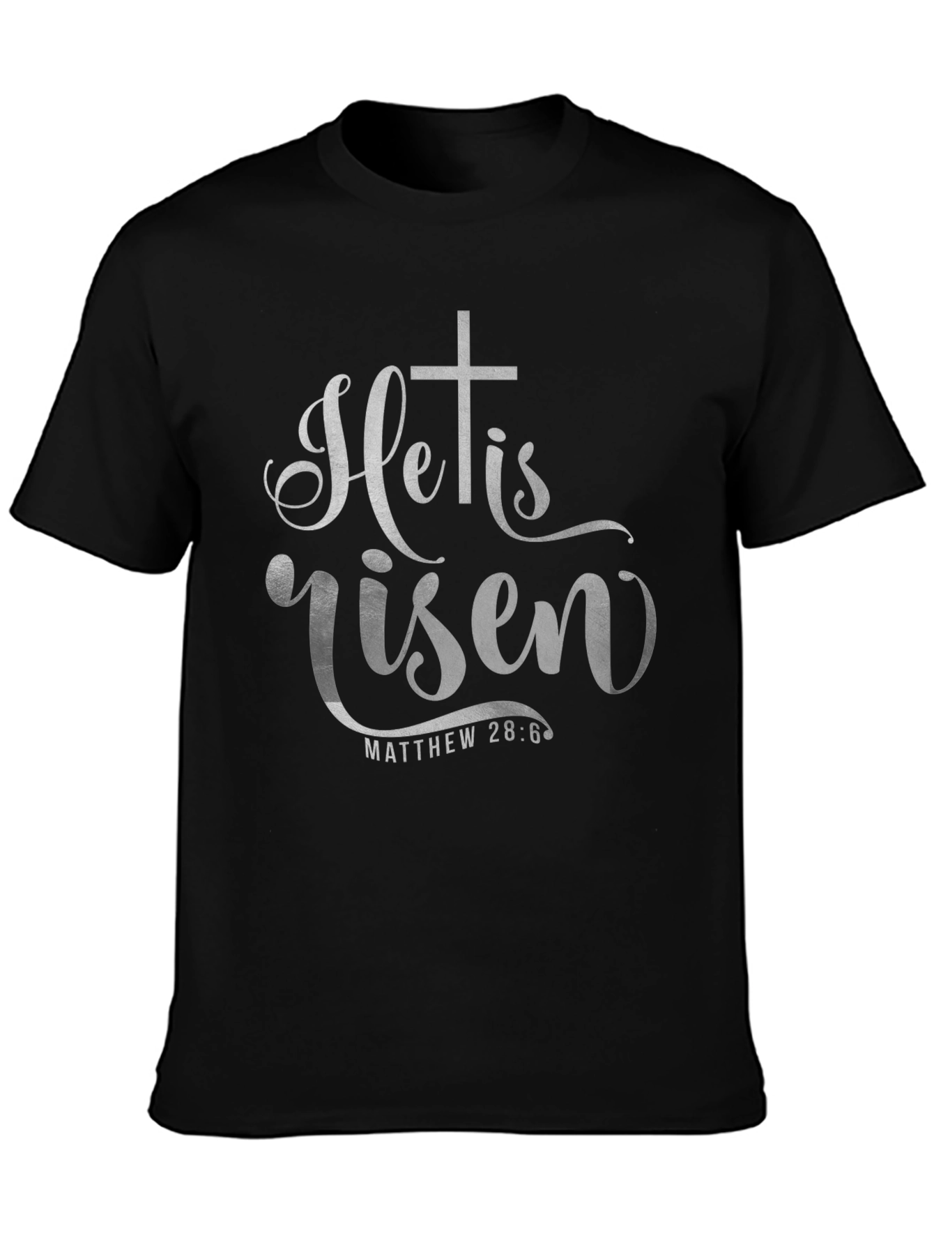 He Is Risen Christian T-Shirt - Matthew 28:6 Easter Tee