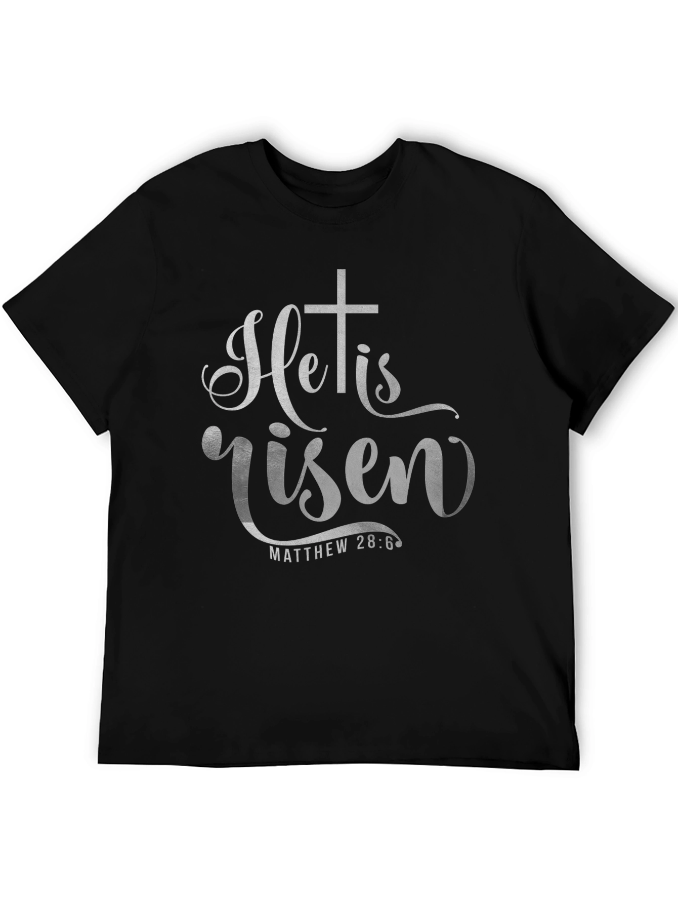 He Is Risen Christian T-Shirt - Matthew 28:6 Easter Tee