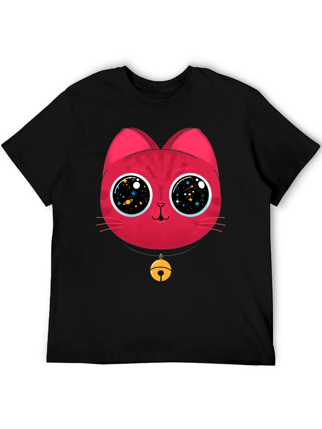 Cosmic Cat Tee - Galaxy Eyes Graphic T-Shirt