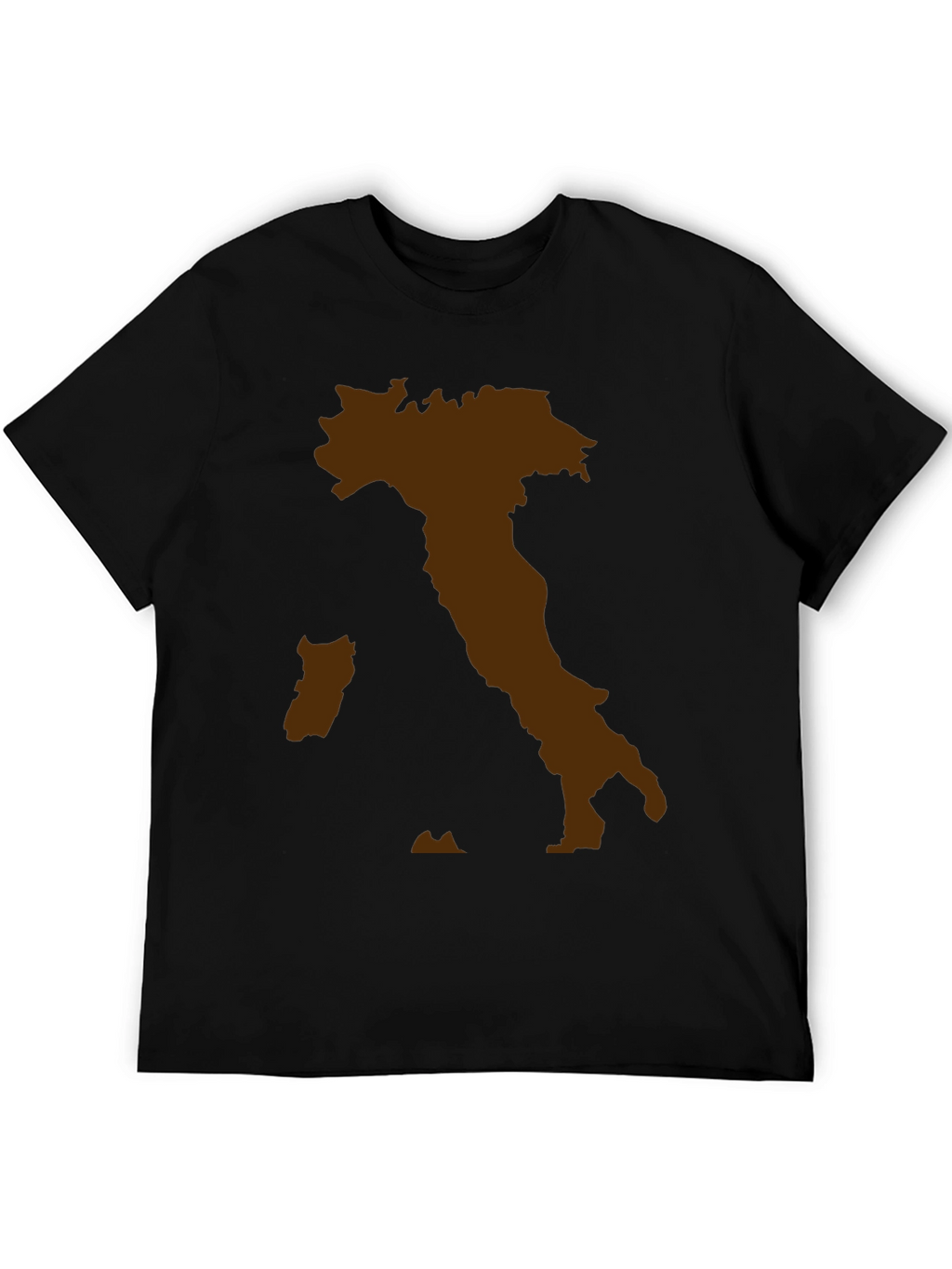 Italy Map Graphic Tee - Black Crewneck T-Shirt