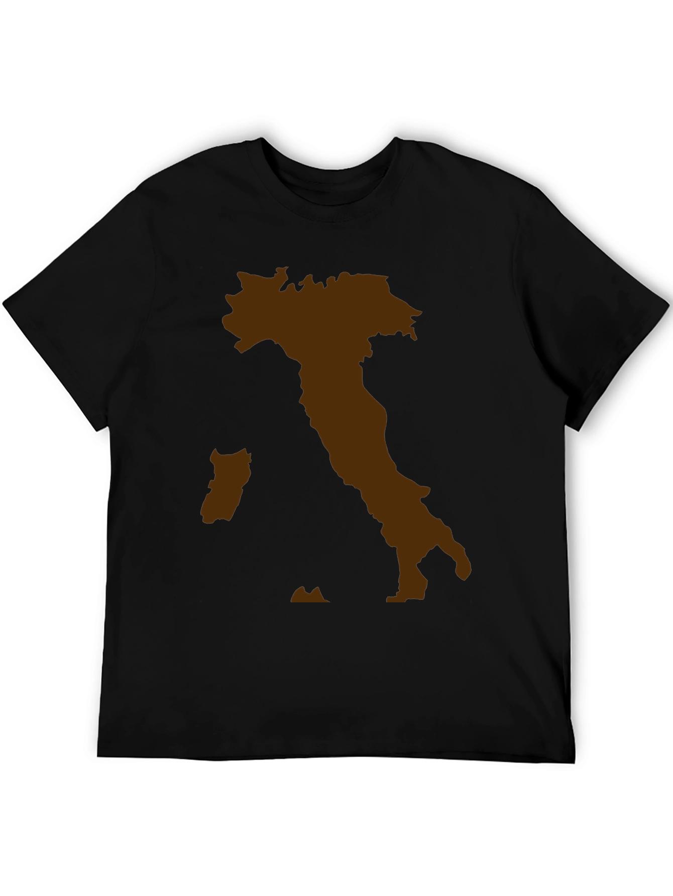 Italy Map Graphic Tee - Black Crewneck T-Shirt