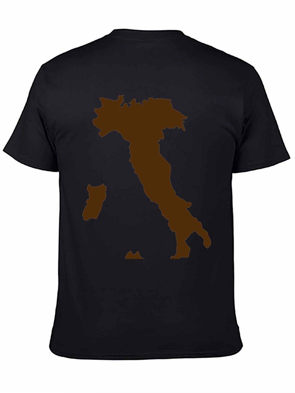 Italy Map Graphic Tee - Black Crewneck T-Shirt