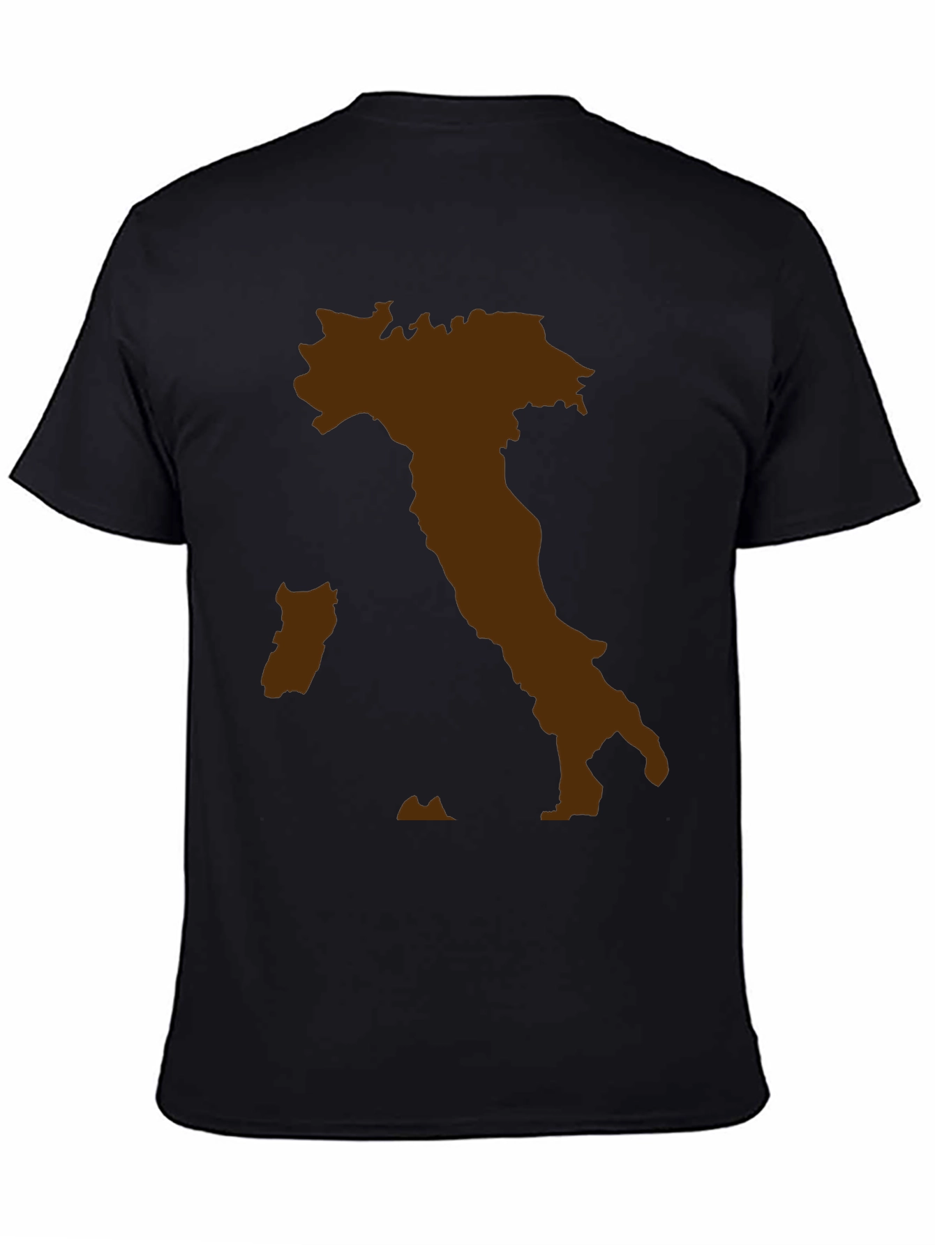 Italy Map Graphic Tee - Black Crewneck T-Shirt