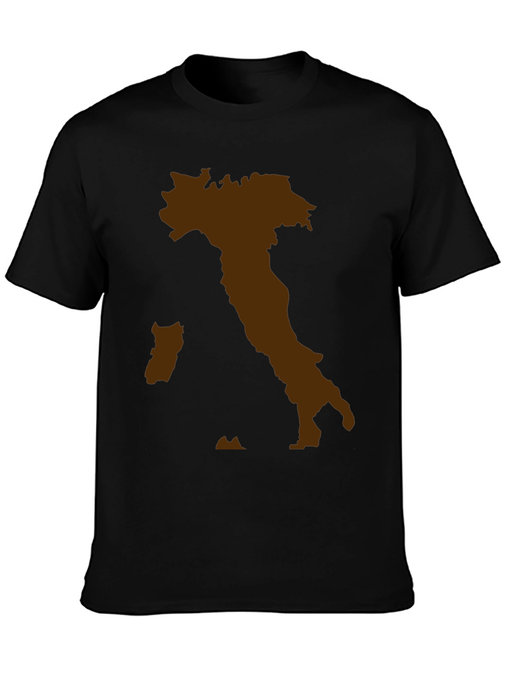 Italy Map Graphic Tee - Black Crewneck T-Shirt