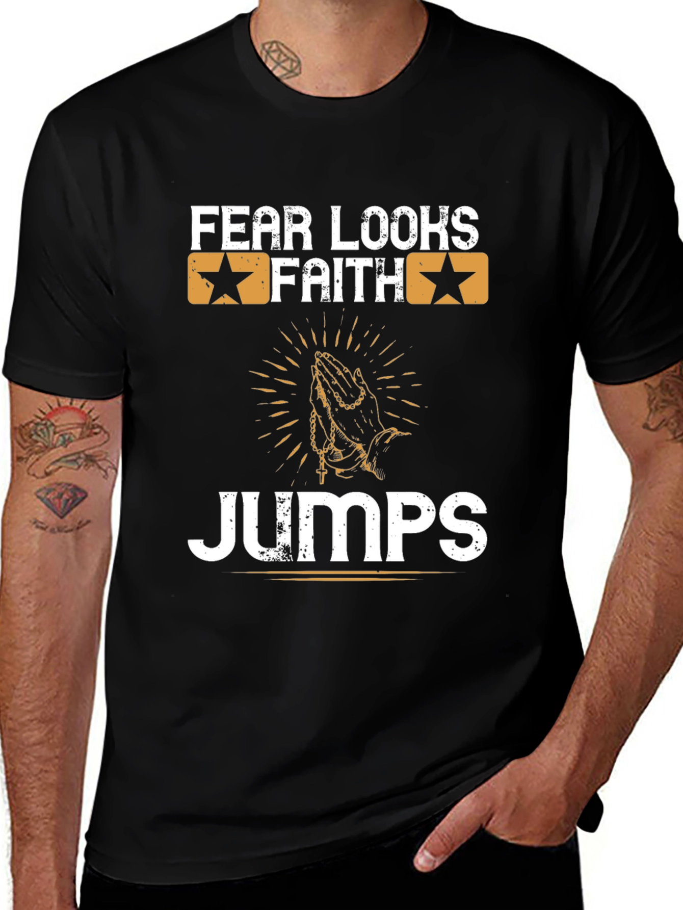 Fear Looks Faith Jumps Graphic Tee