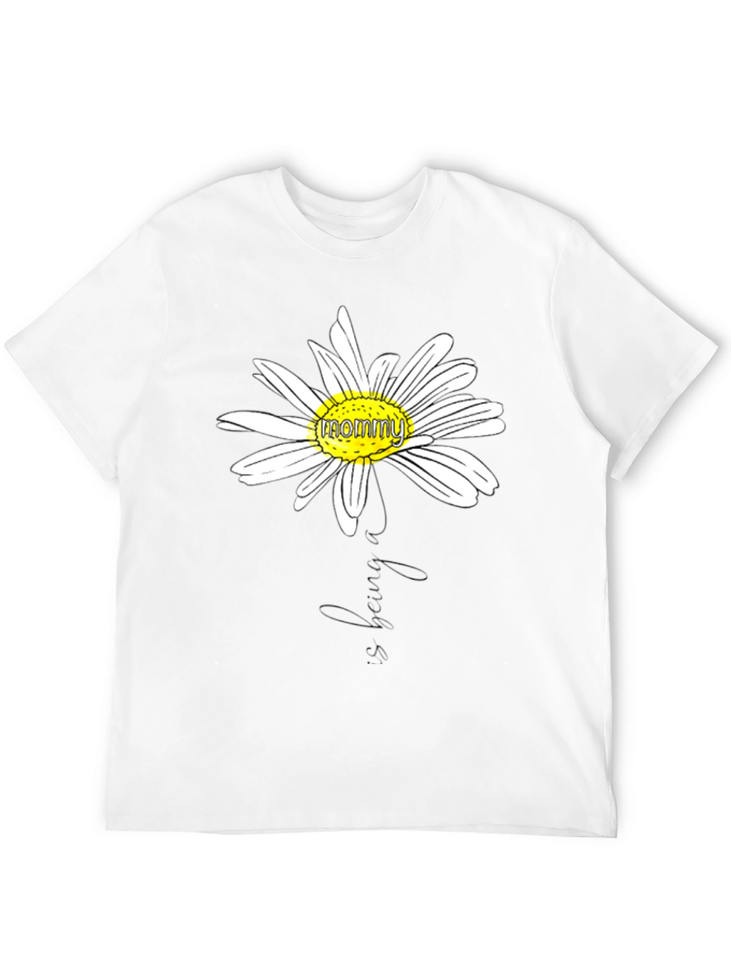 Mommy Daisy Graphic T-Shirt - Black Casual Tee
