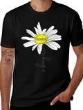 Mommy Daisy Graphic T-Shirt - Black Casual Tee