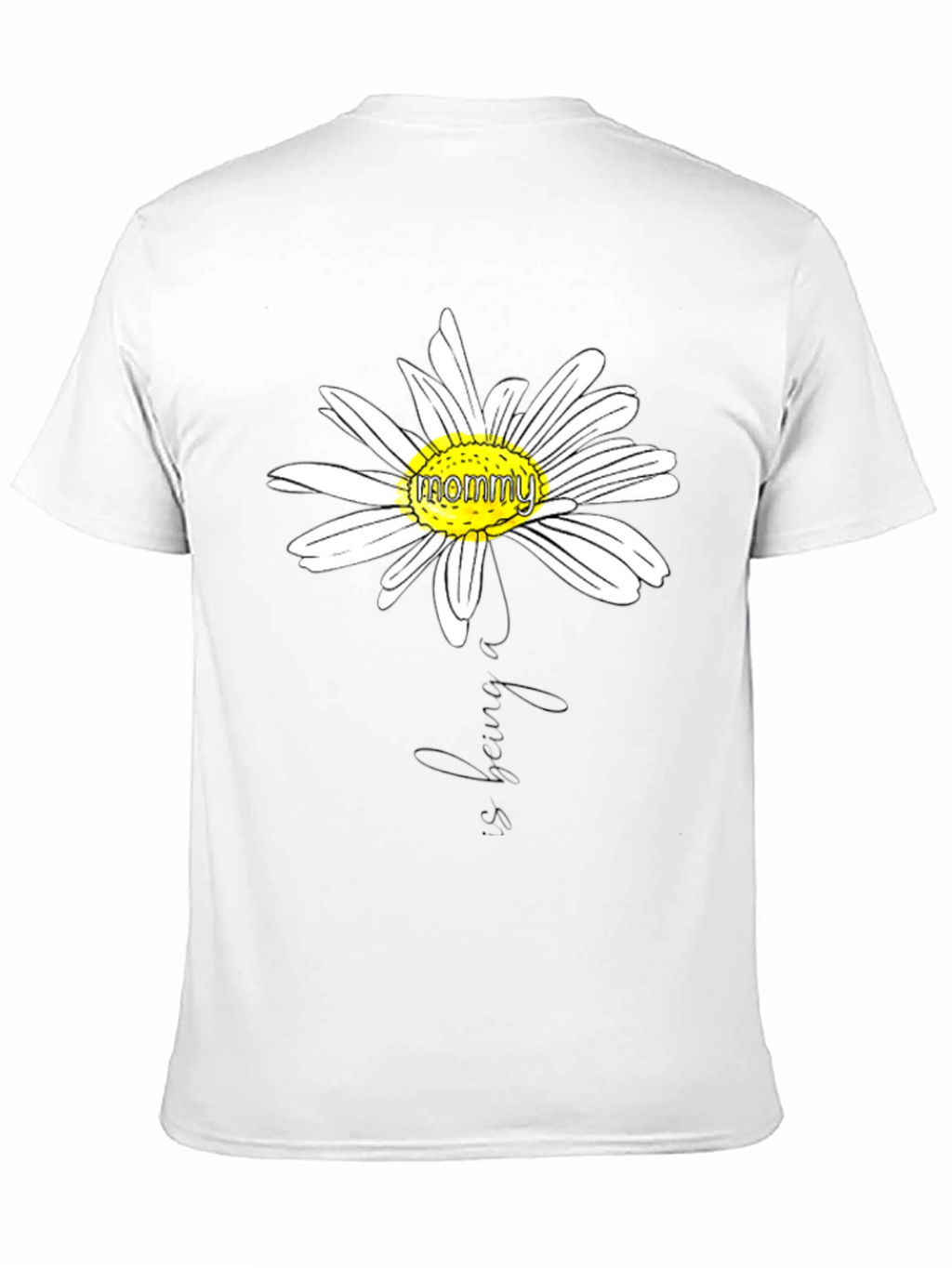 Mommy Daisy Graphic T-Shirt - Black Casual Tee
