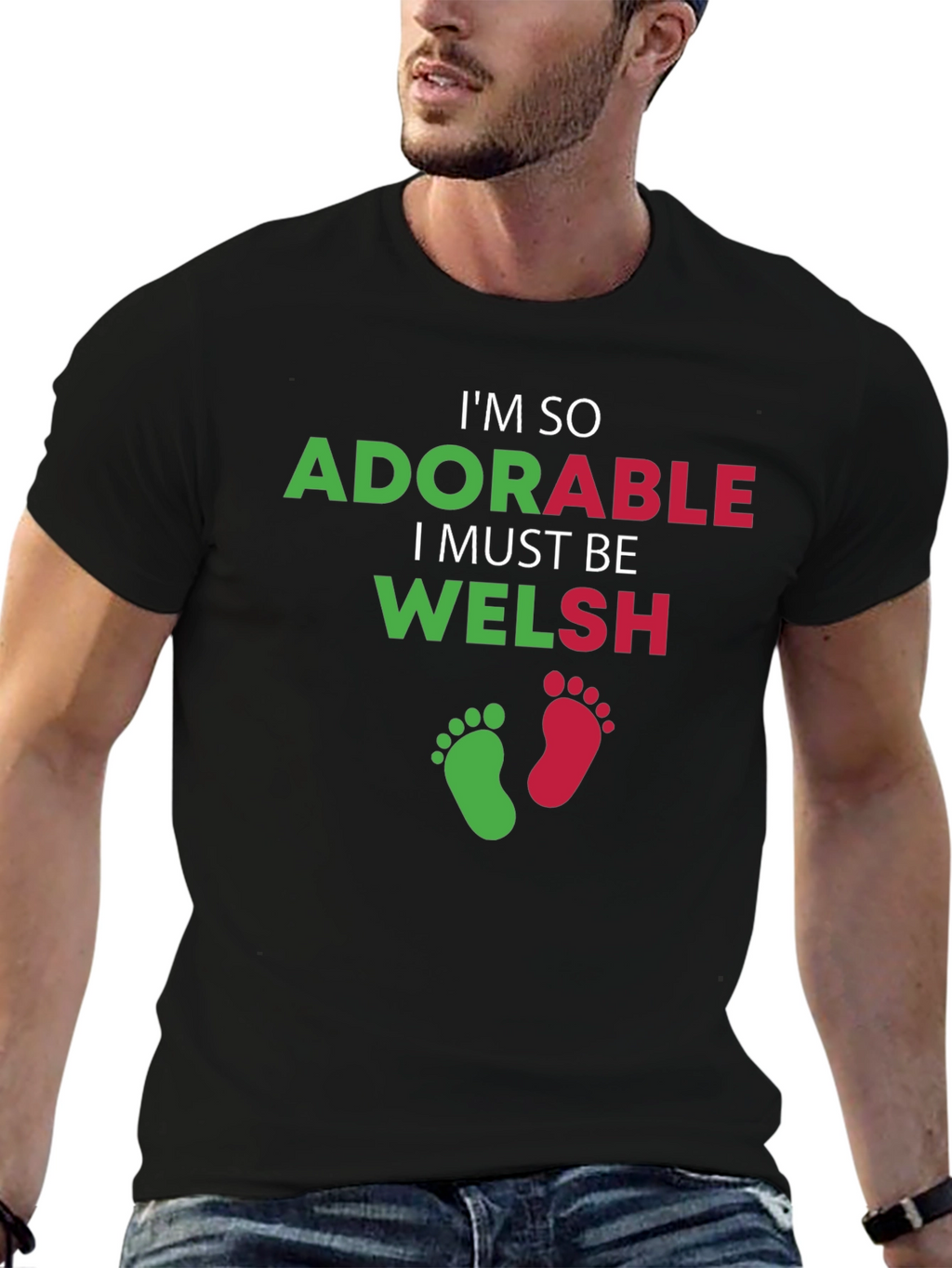 Adorable Welsh T-Shirt - Black Crew Neck