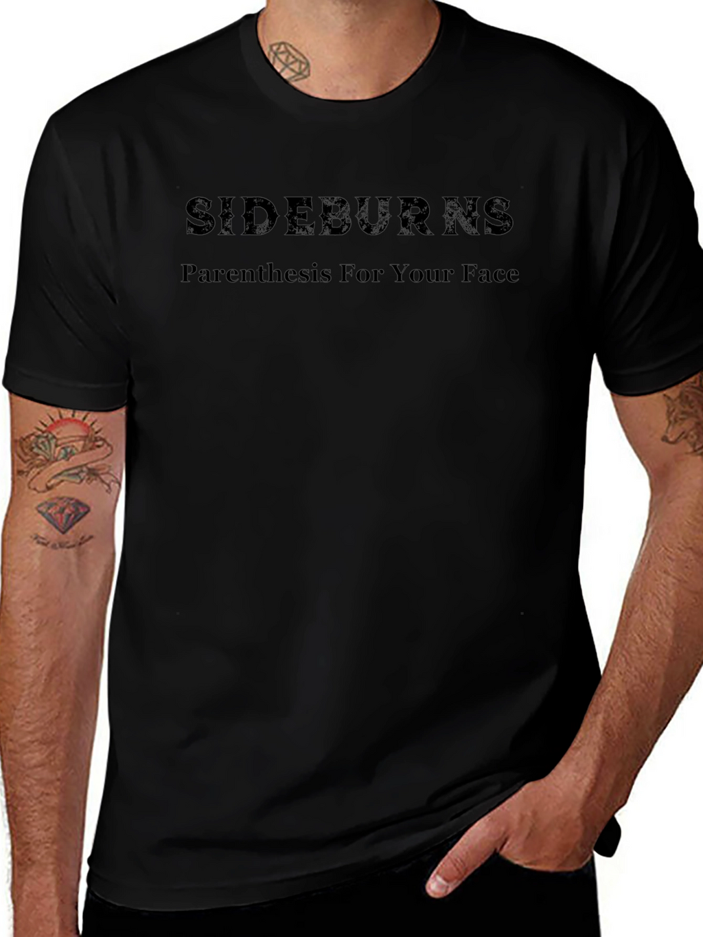 Sideburns Parenthesis Face Mens Graphic T-Shirt
