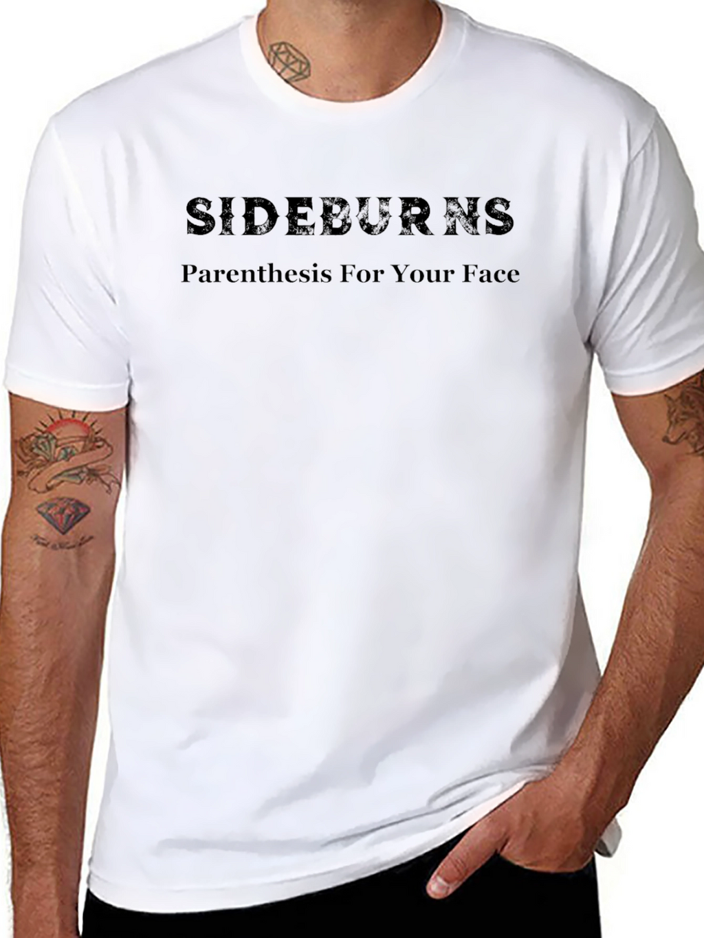 Sideburns Parenthesis Face Mens Graphic T-Shirt