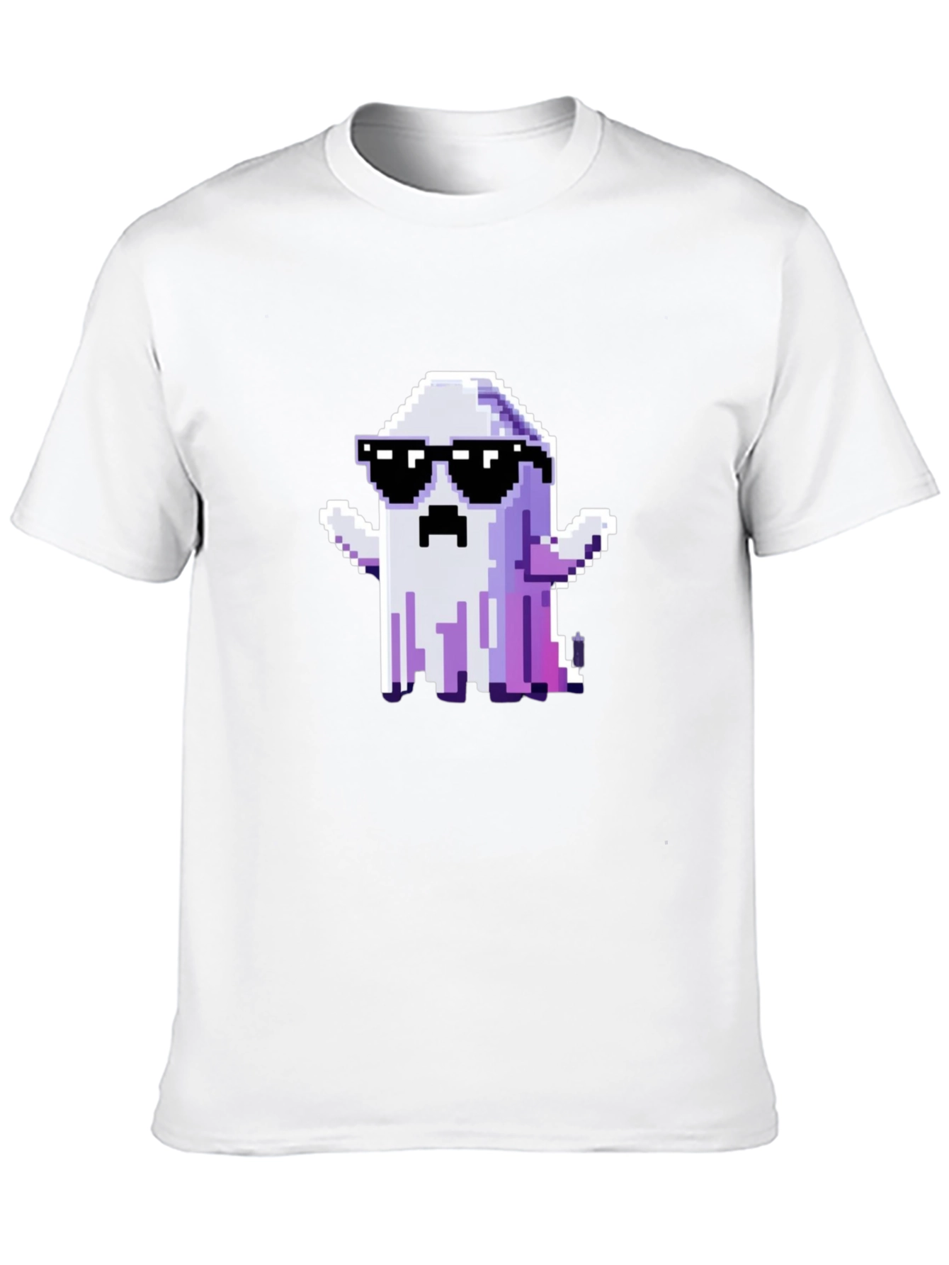 Cool Pixel Ghost Graphic T-Shirt