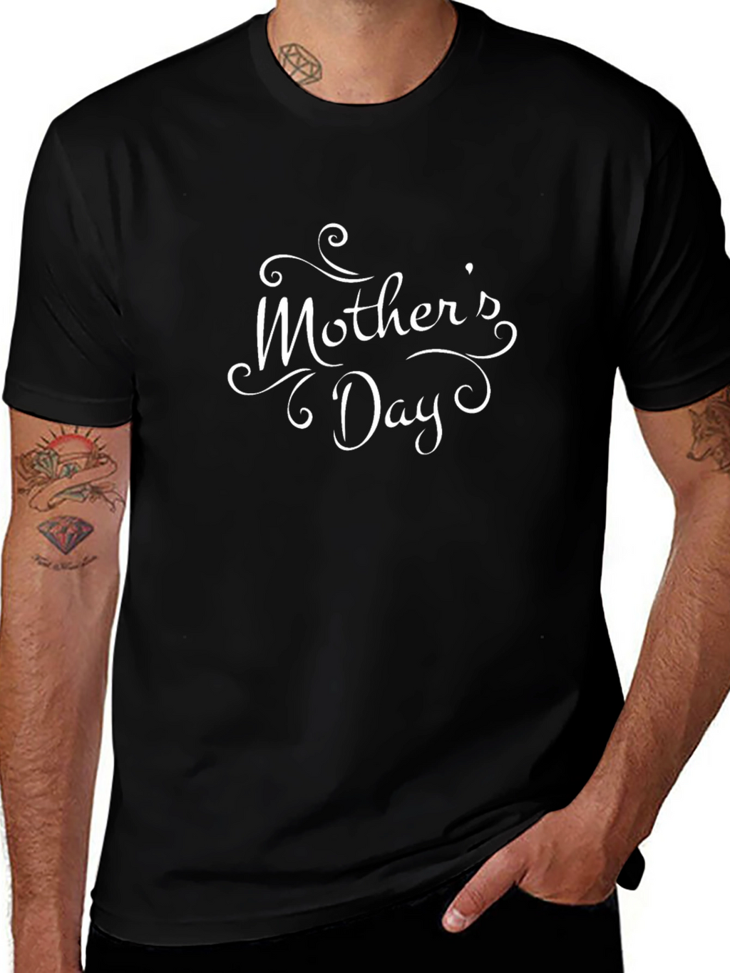 Mothers Day Black T-Shirt for Men
