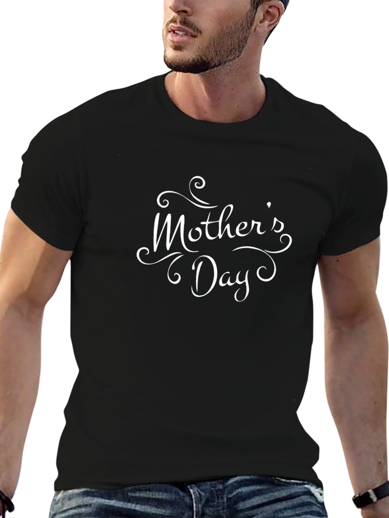 Mothers Day Black T-Shirt for Men