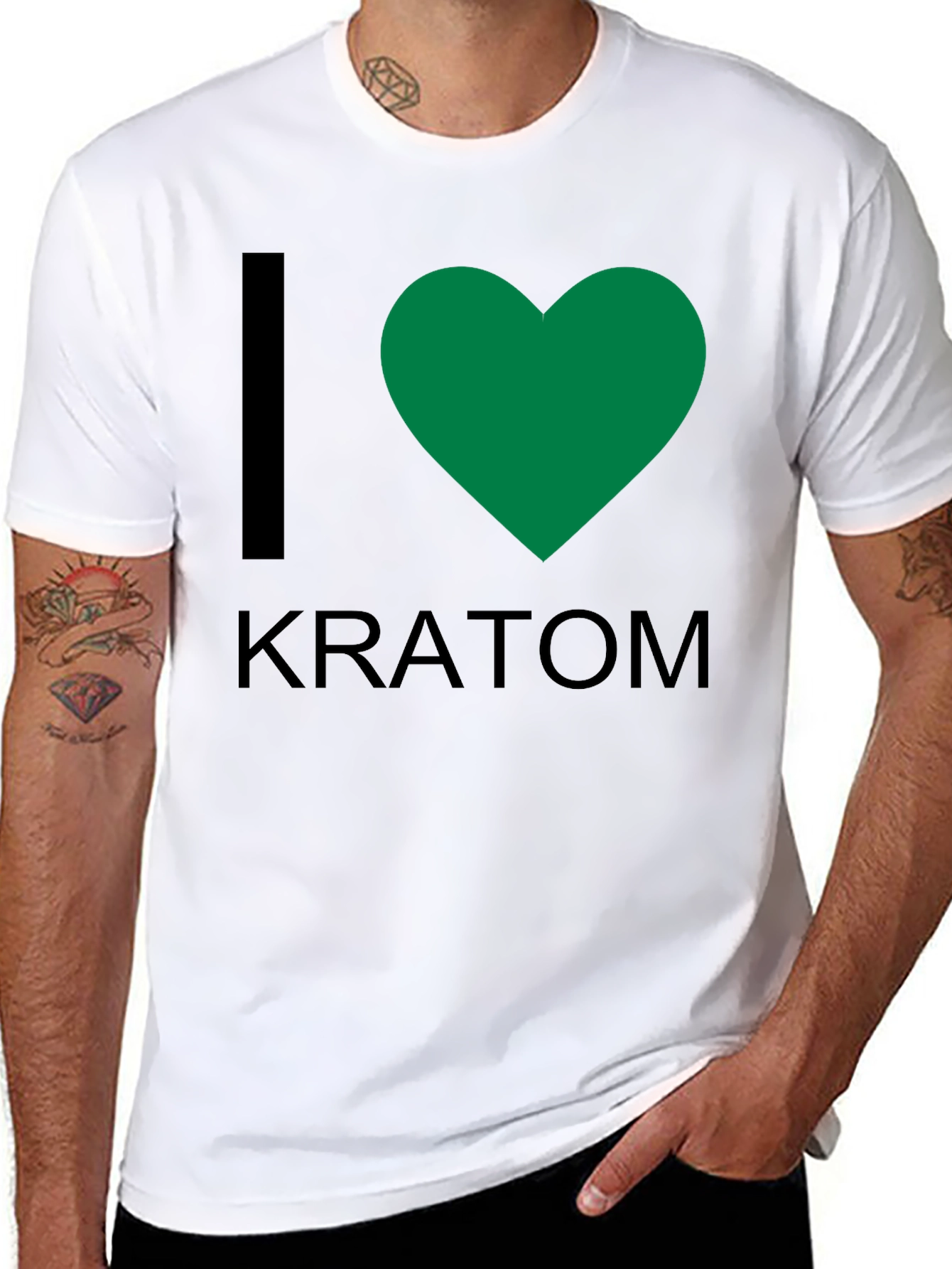 I Heart Kratom T-Shirt - Black Crew Neck