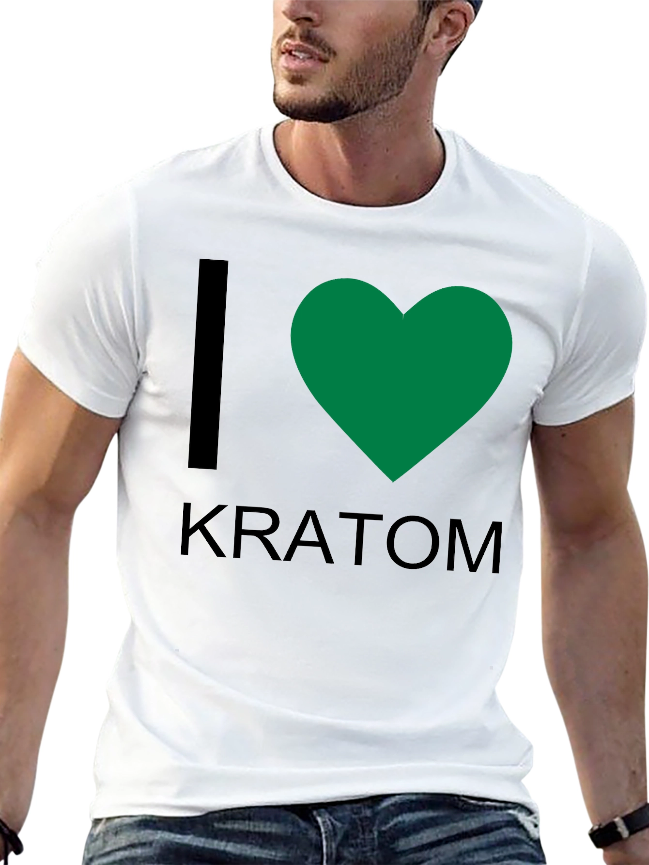 I Heart Kratom T-Shirt - Black Crew Neck