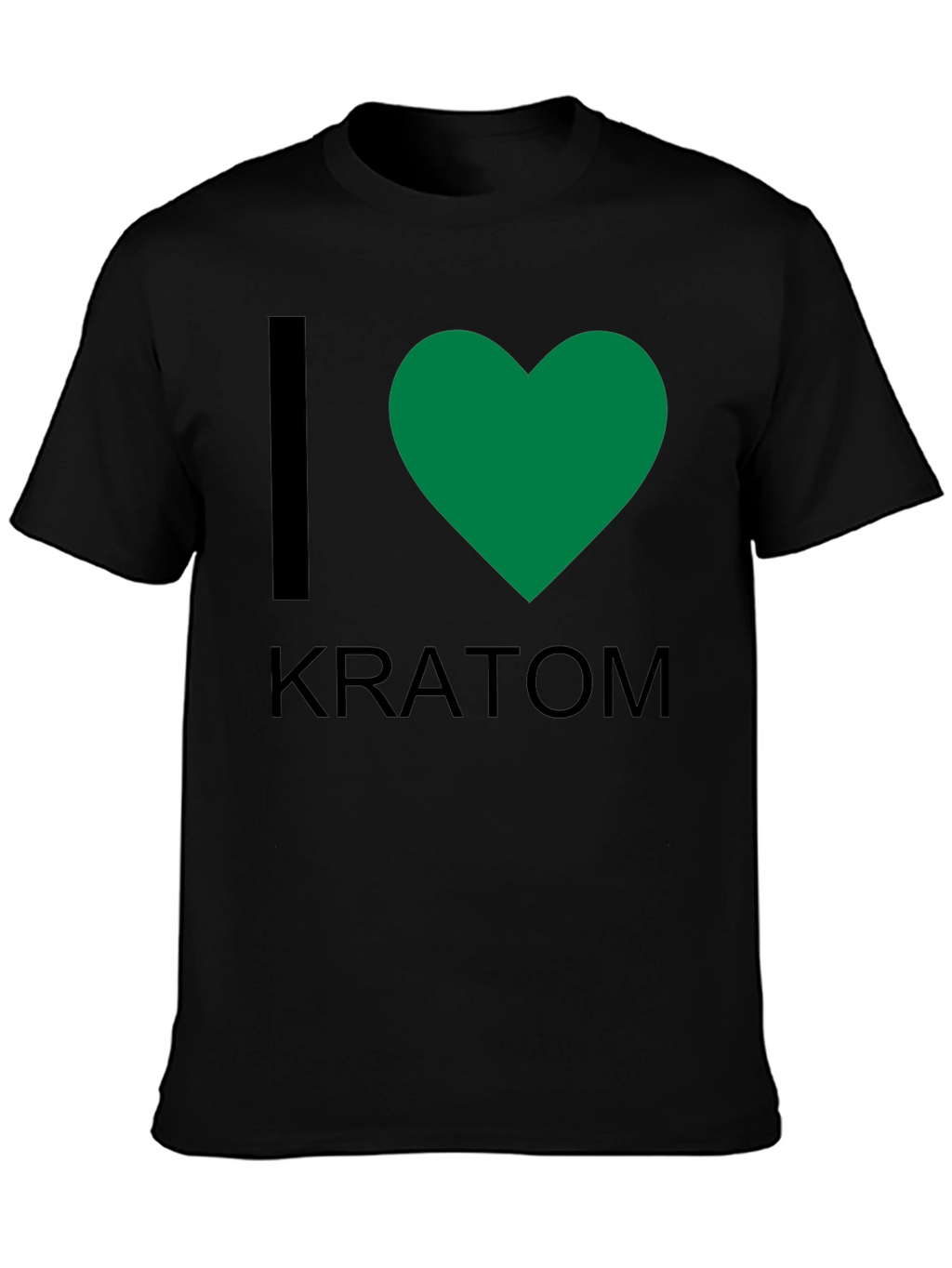I Heart Kratom T-Shirt - Black Crew Neck