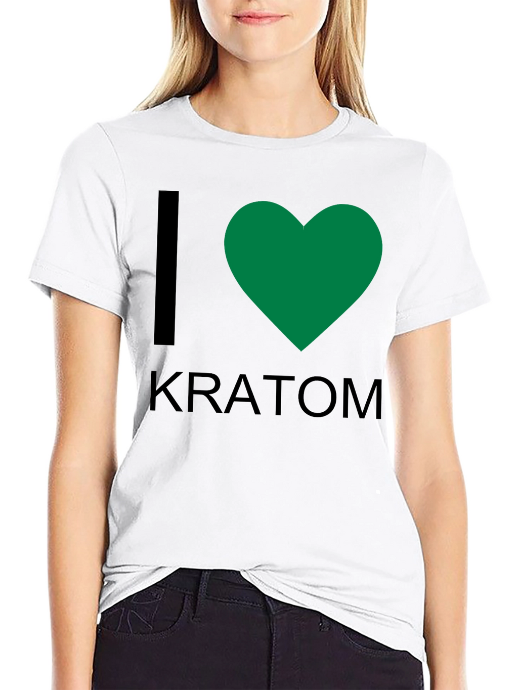 I Heart Kratom T-Shirt - Black Crew Neck