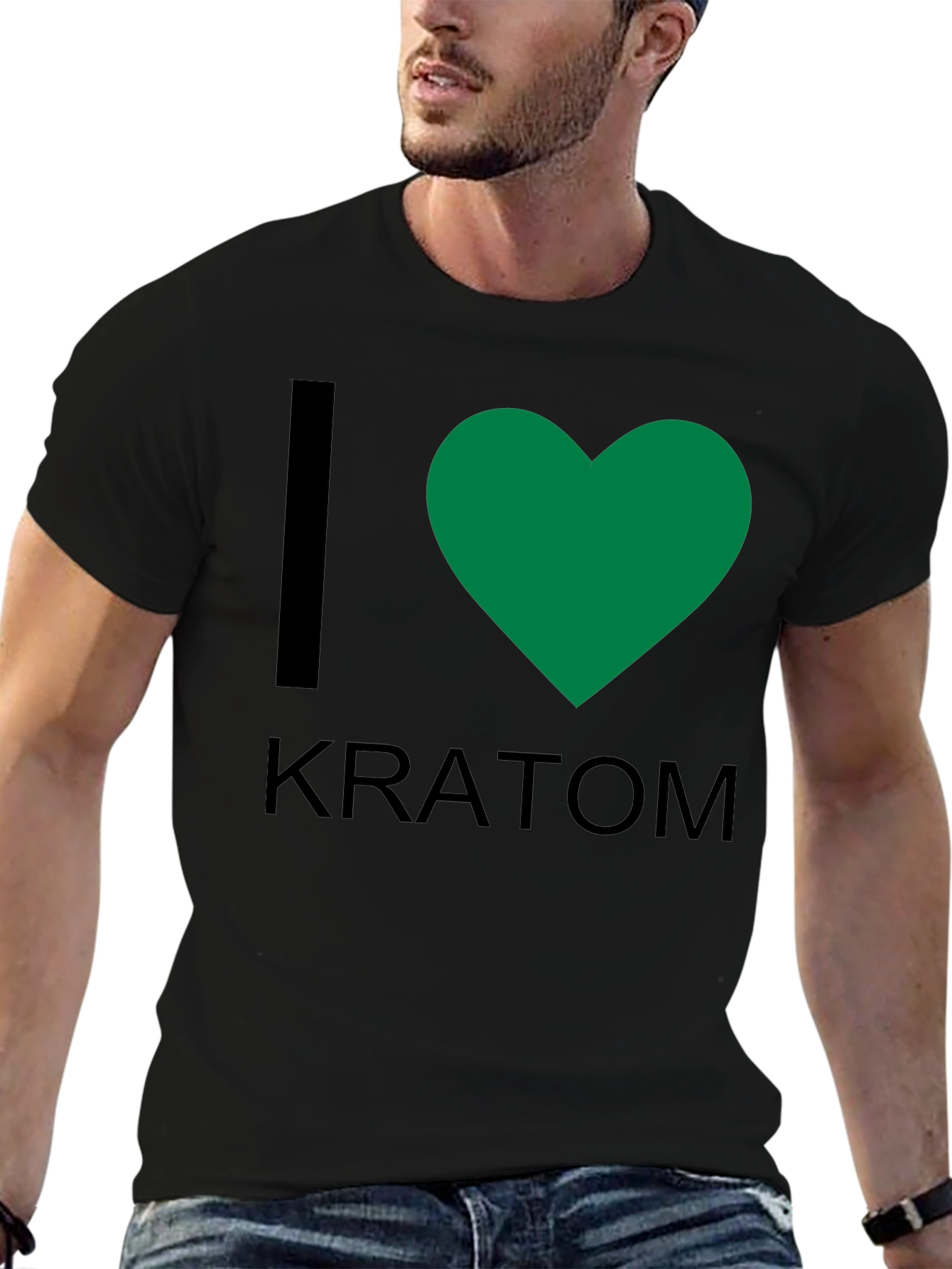 I Heart Kratom T-Shirt - Black Crew Neck