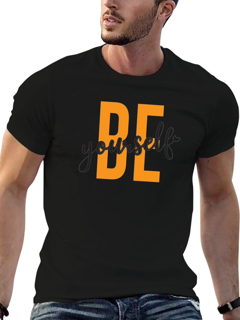 Be Yourself Graphic Tee - Black