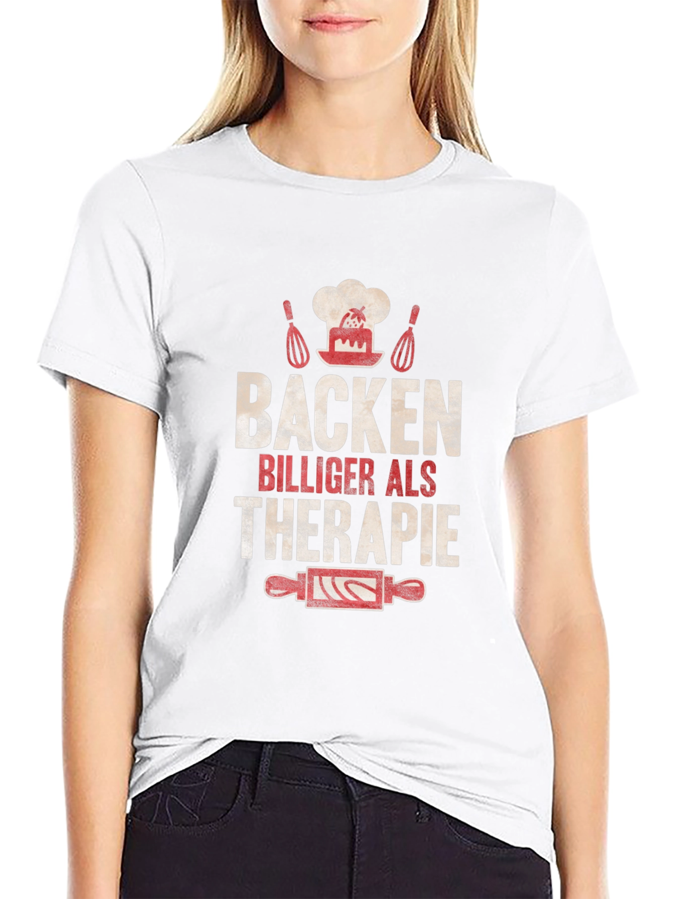 Baking Cheaper Than Therapy Black T-Shirt