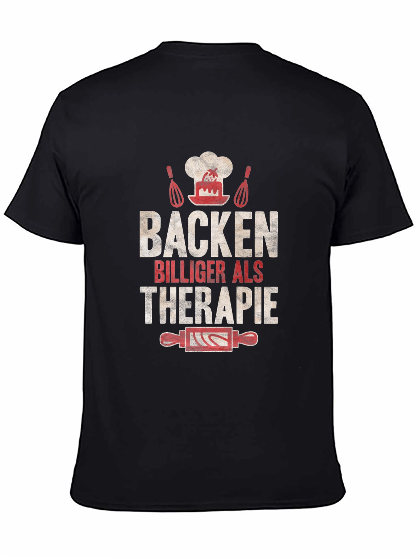 Baking Cheaper Than Therapy Black T-Shirt