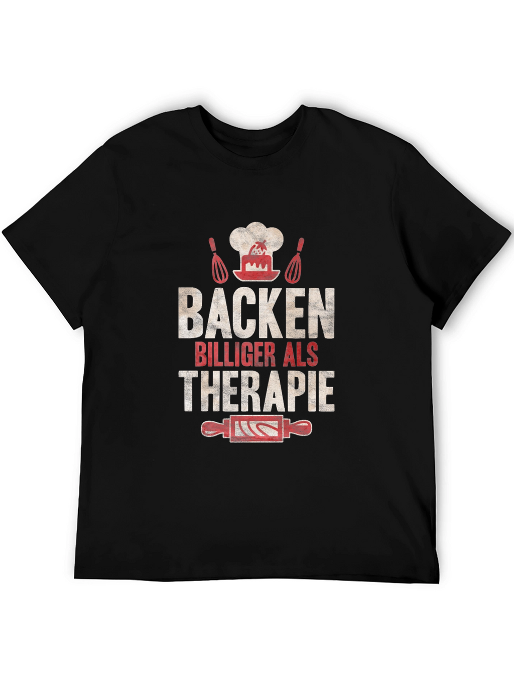Baking Cheaper Than Therapy Black T-Shirt