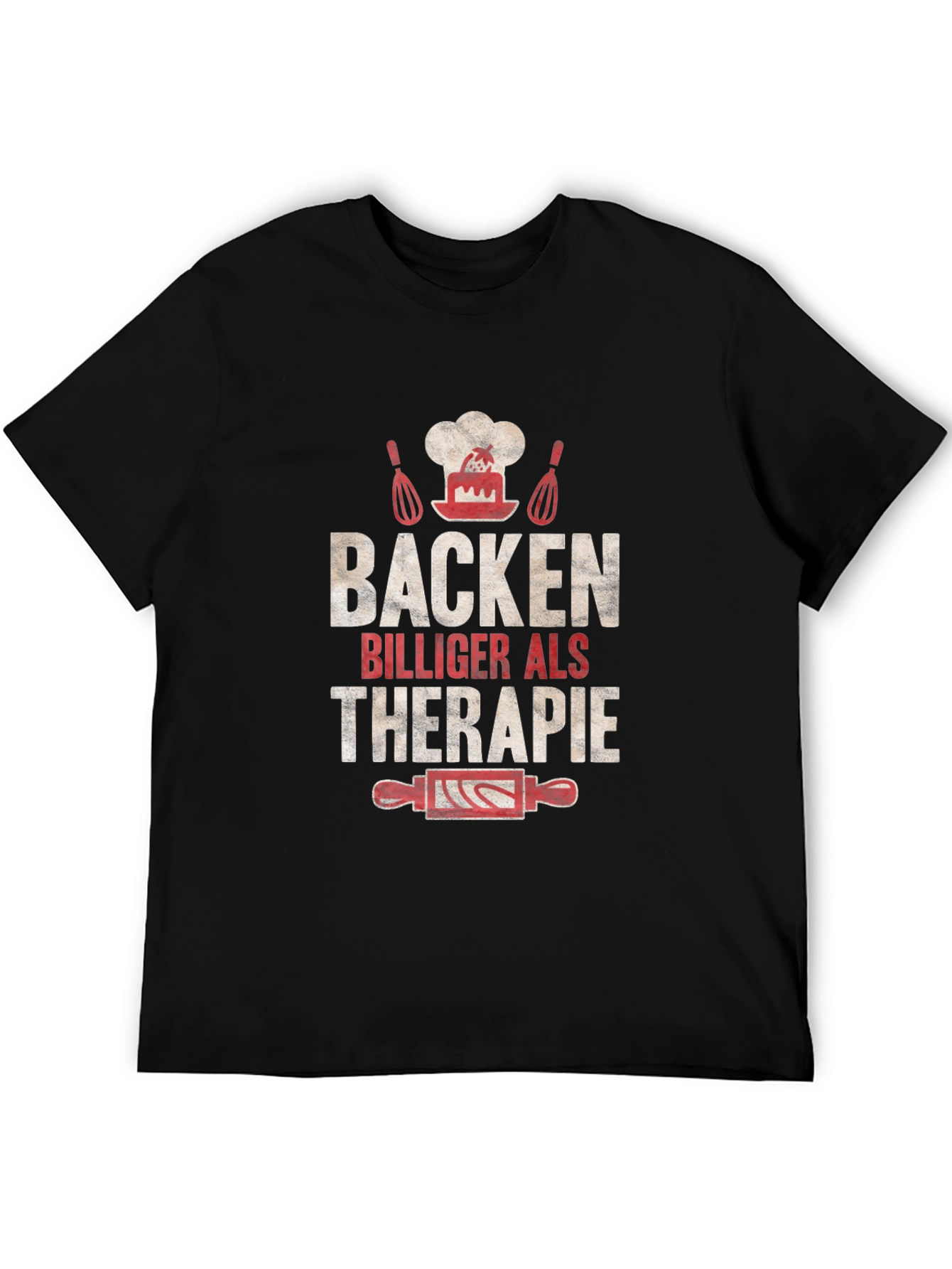 Baking Cheaper Than Therapy Black T-Shirt
