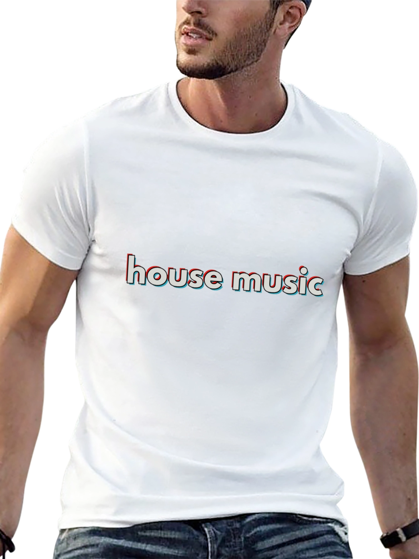 House Music Graphic Tee - Stylish Black T-Shirt
