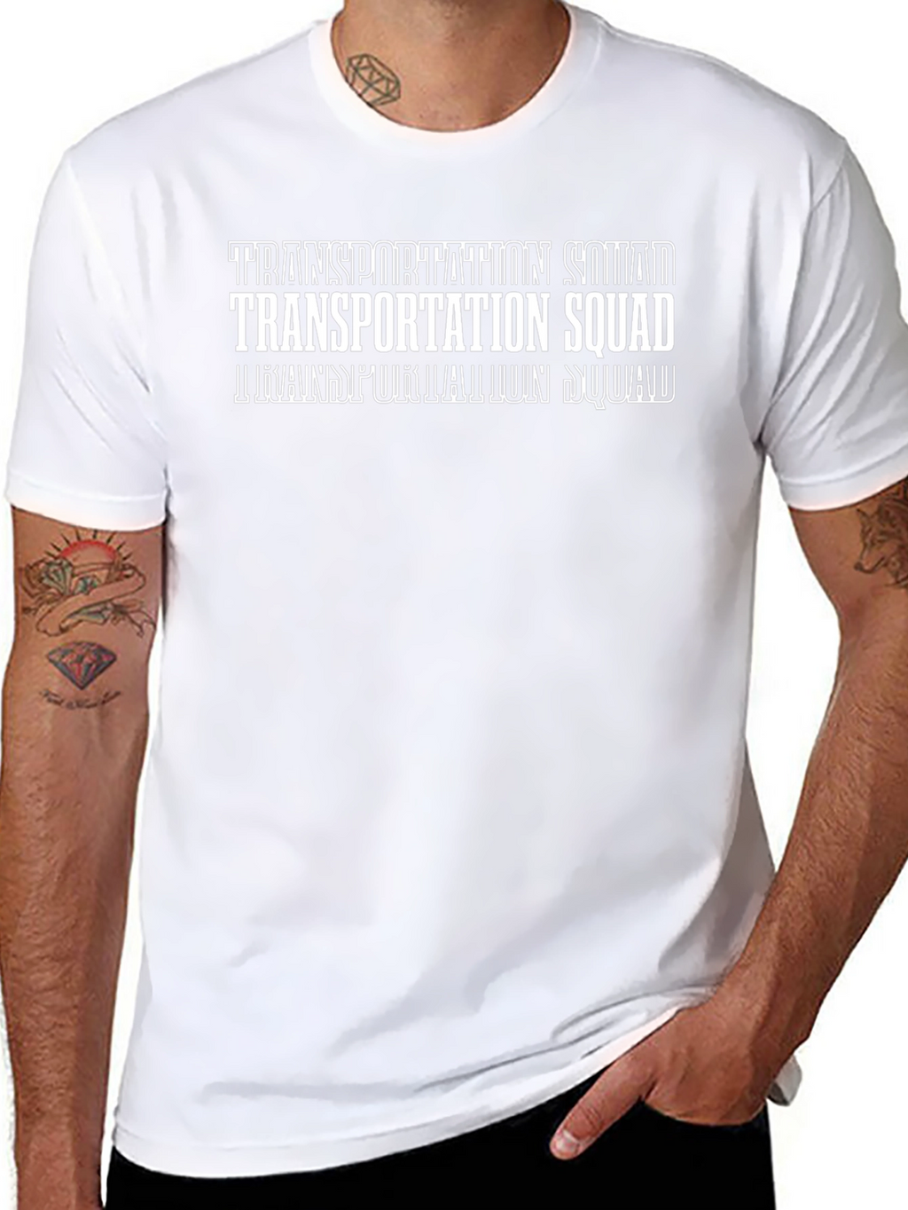 Transportation Squad T-Shirt - Black Crew Neck Tee