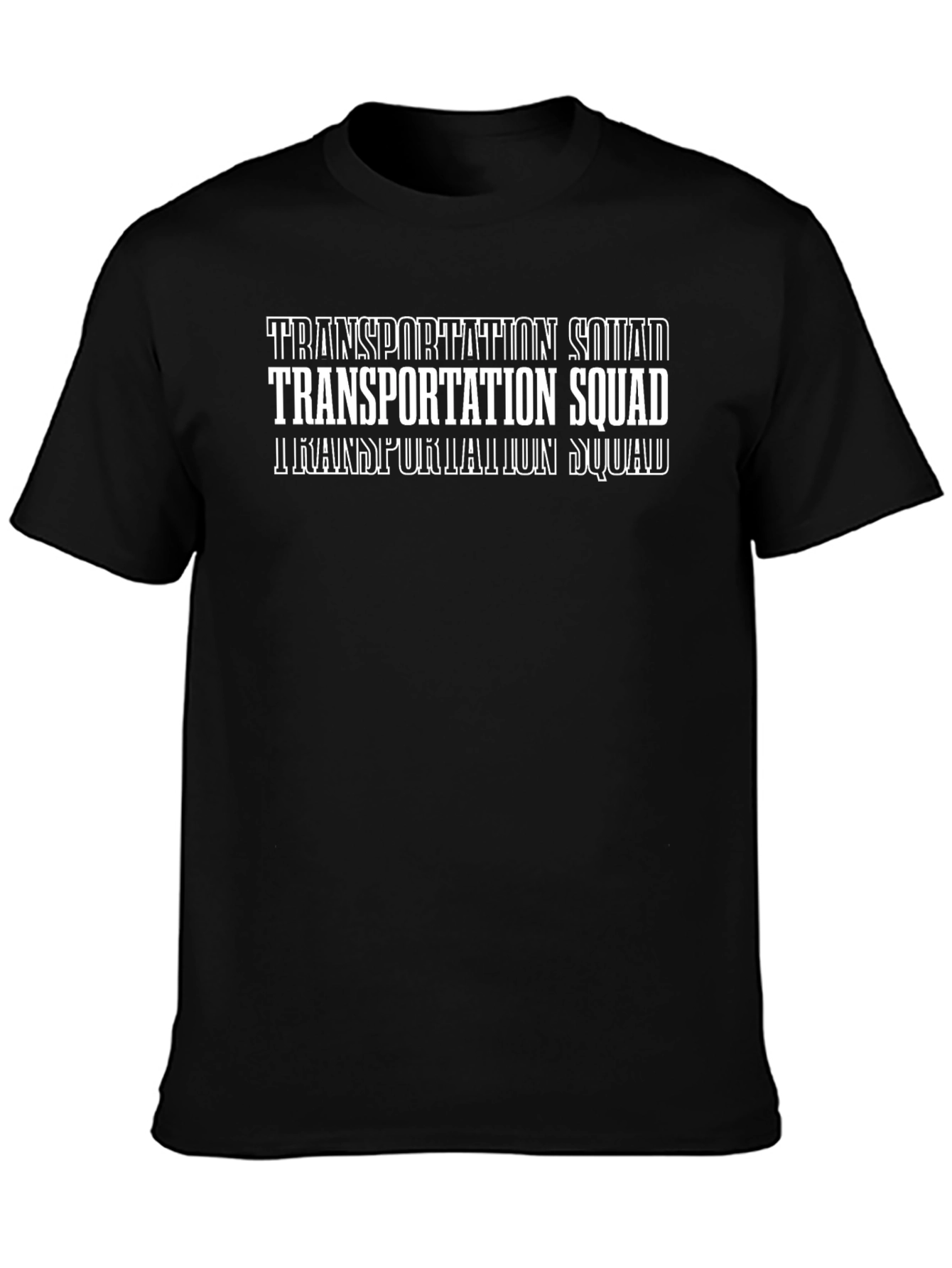 Transportation Squad T-Shirt - Black Crew Neck Tee