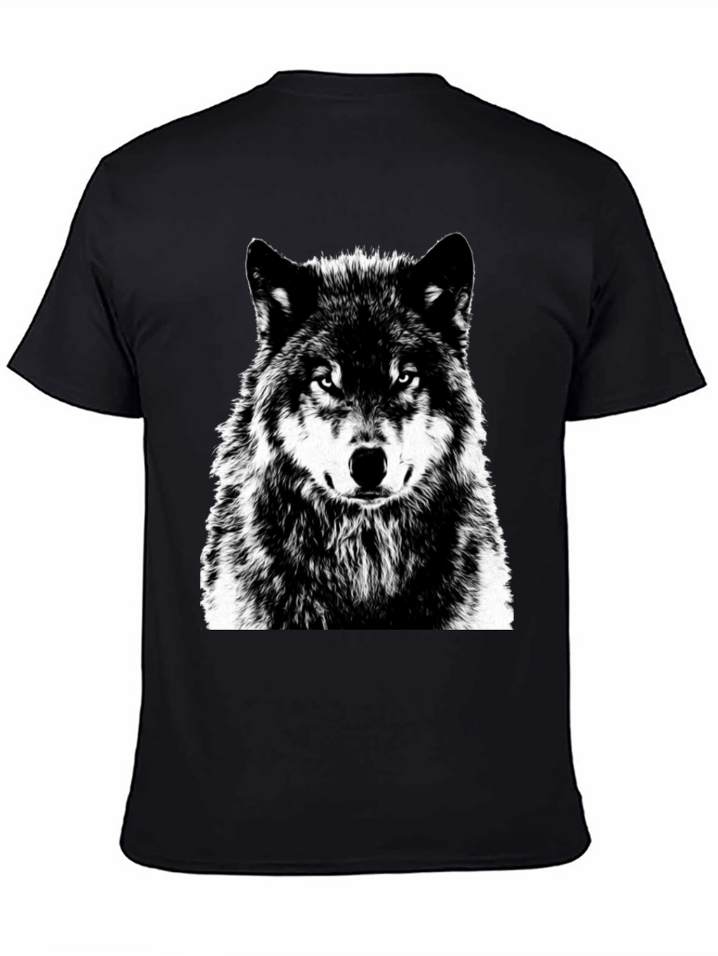 Wolf Graphic Print Black T-Shirt