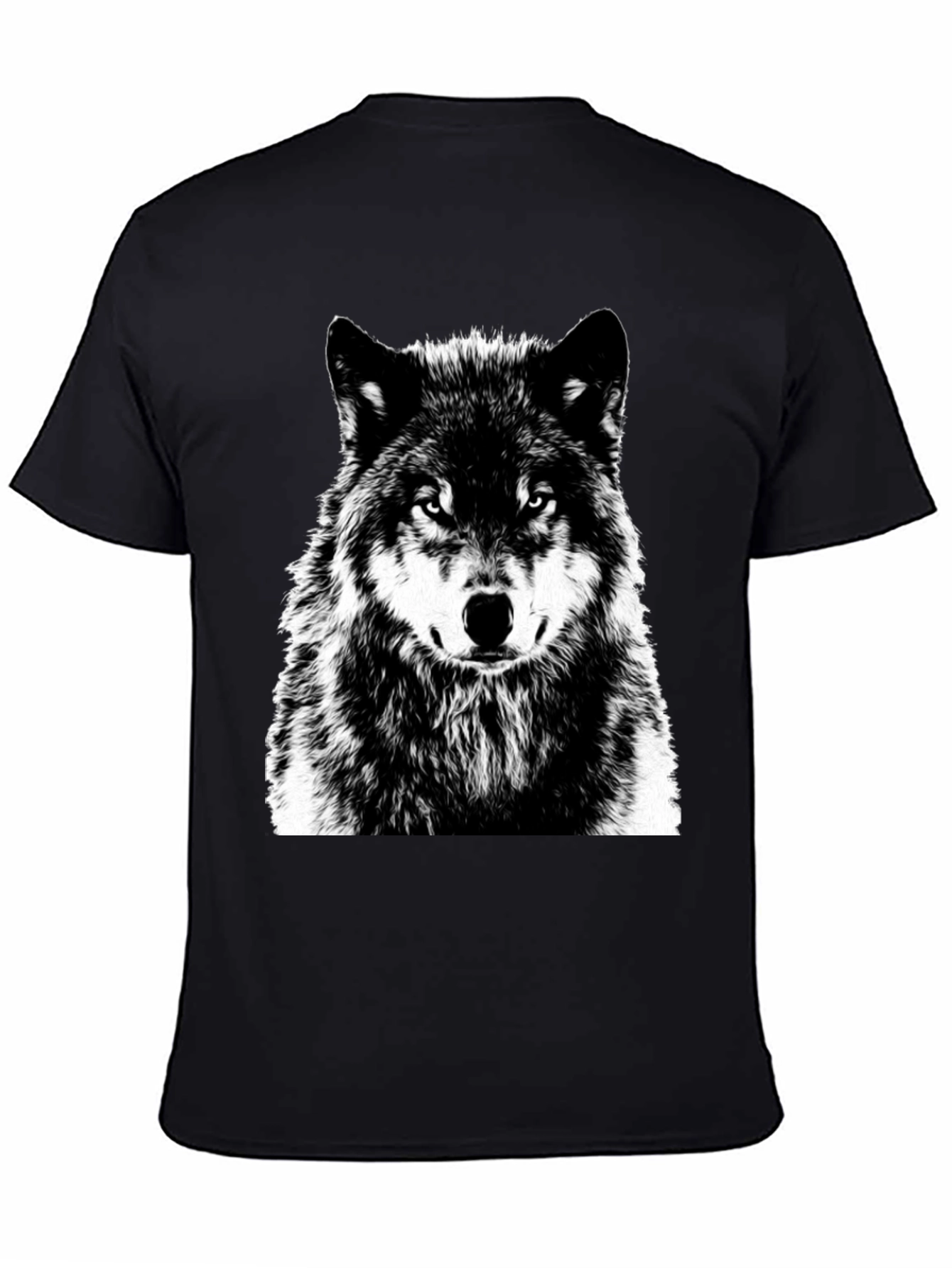 Wolf Graphic Print Black T-Shirt