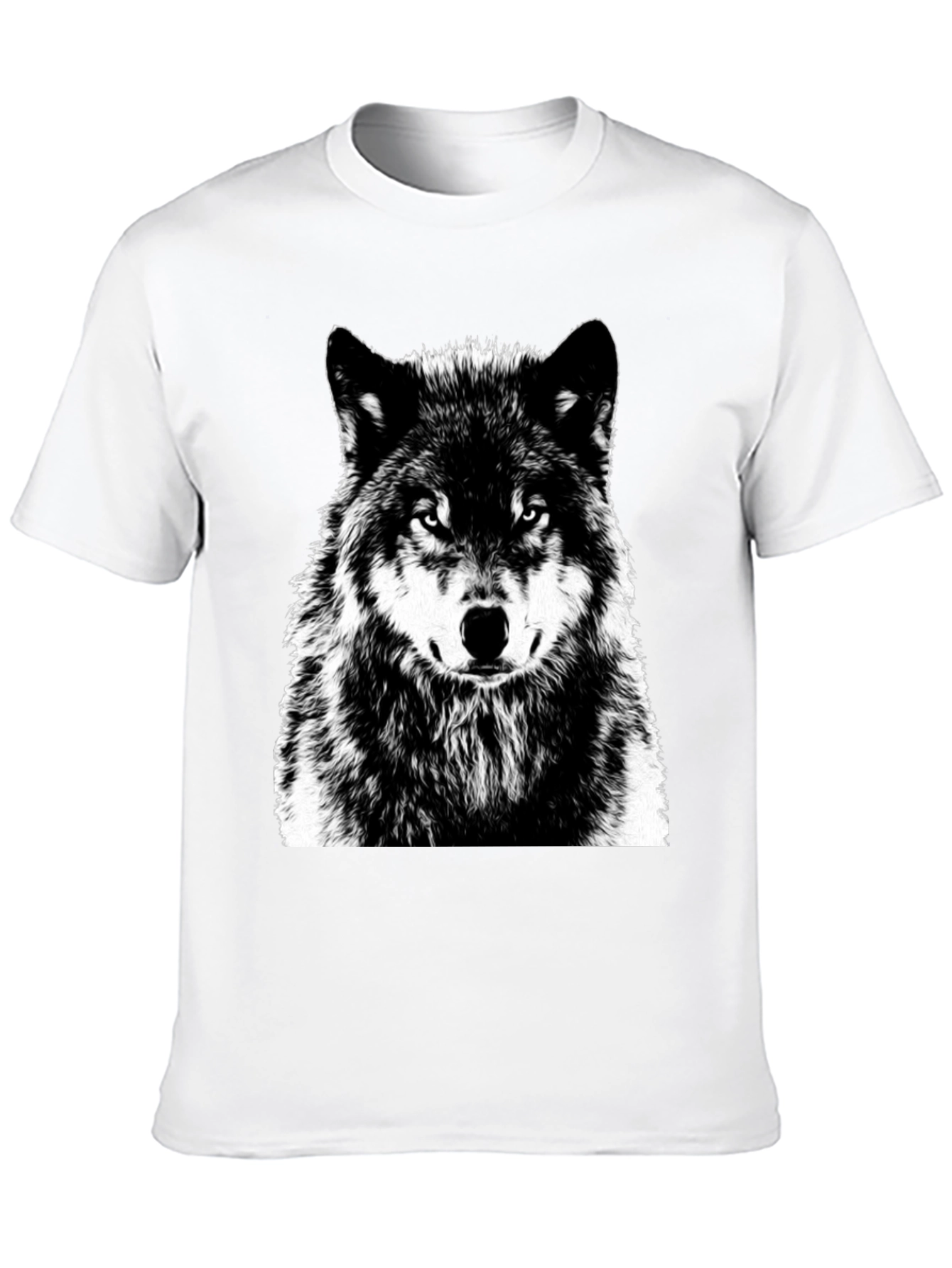 Wolf Graphic Print Black T-Shirt