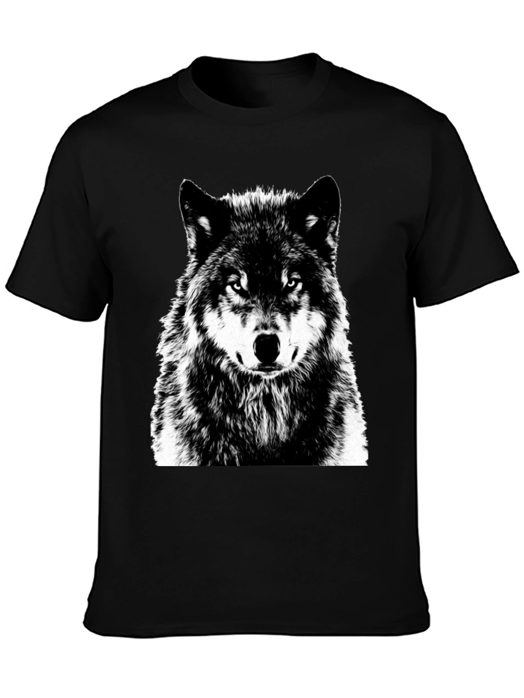 Wolf Graphic Print Black T-Shirt