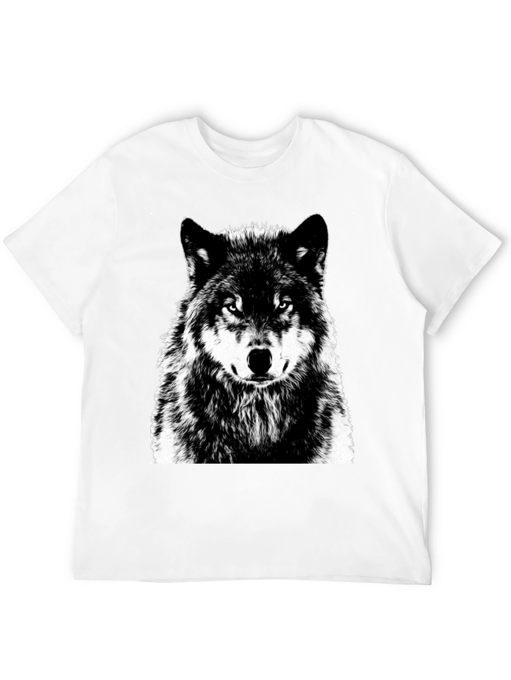 Wolf Graphic Print Black T-Shirt
