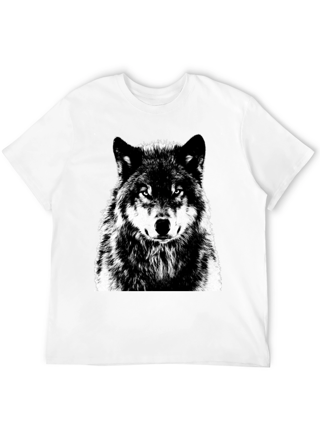 Wolf Graphic Print Black T-Shirt