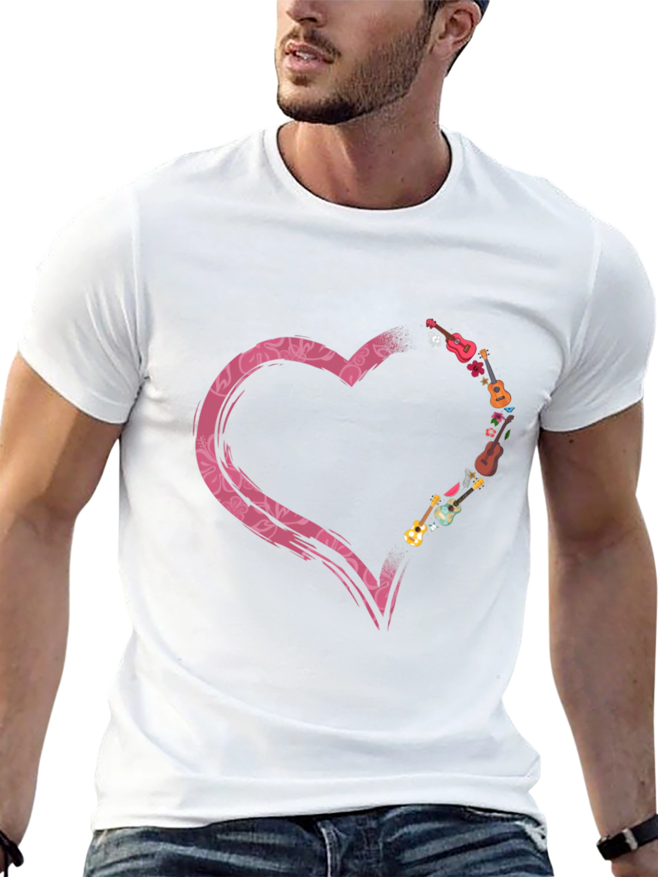 Heart Guitars Black T-Shirt