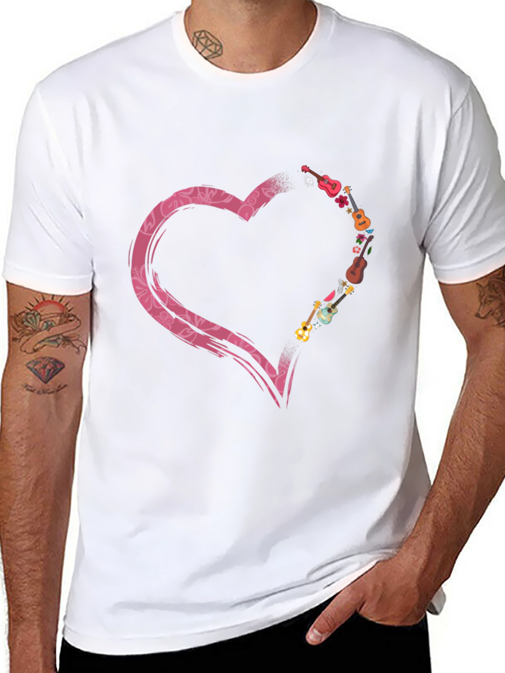 Heart Guitars Black T-Shirt