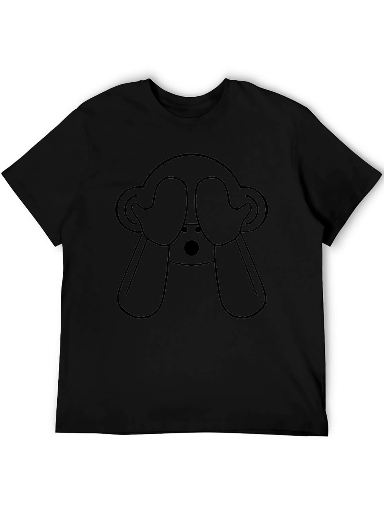See No Evil Monkey Graphic Tee - Black Crewneck Shirt