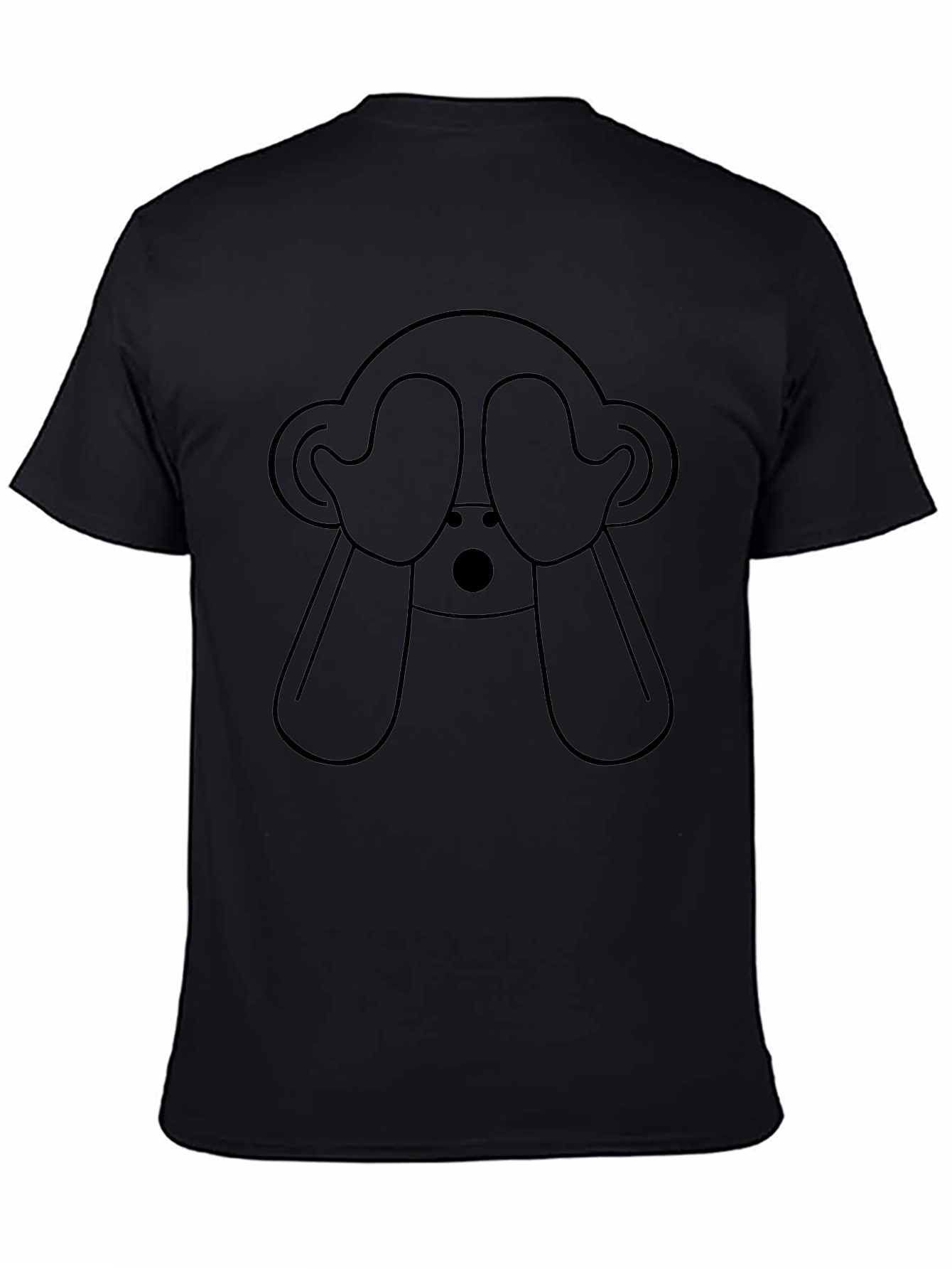 See No Evil Monkey Graphic Tee - Black Crewneck Shirt