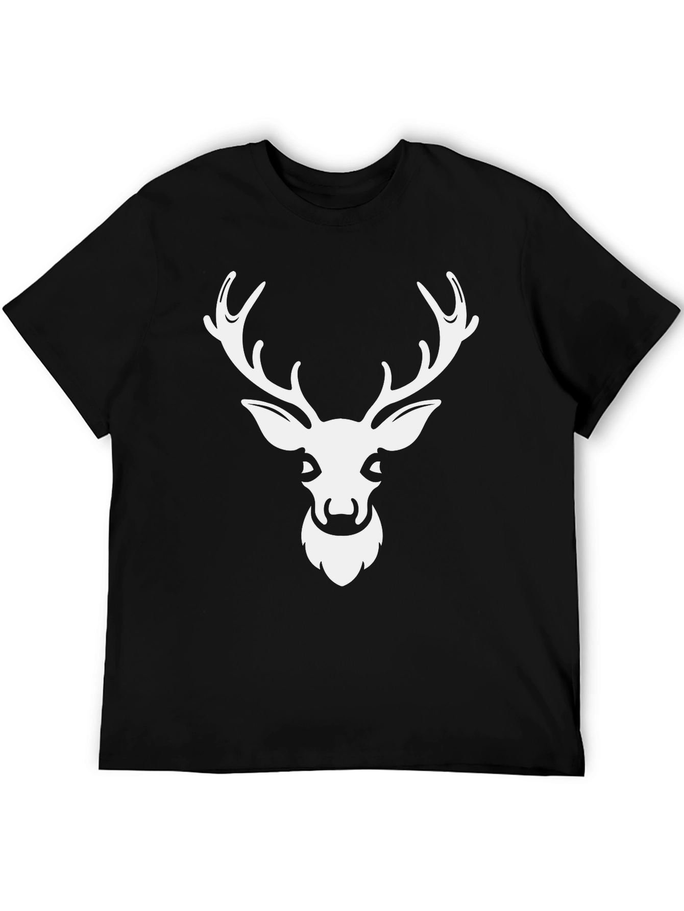 Deer Head Graphic Tee - Black