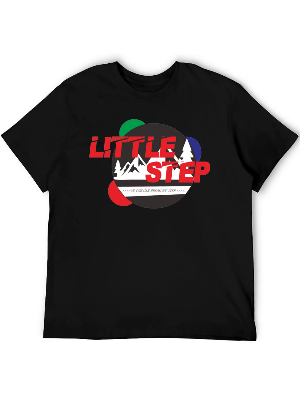 Little Step Graphic Print Black T-Shirt