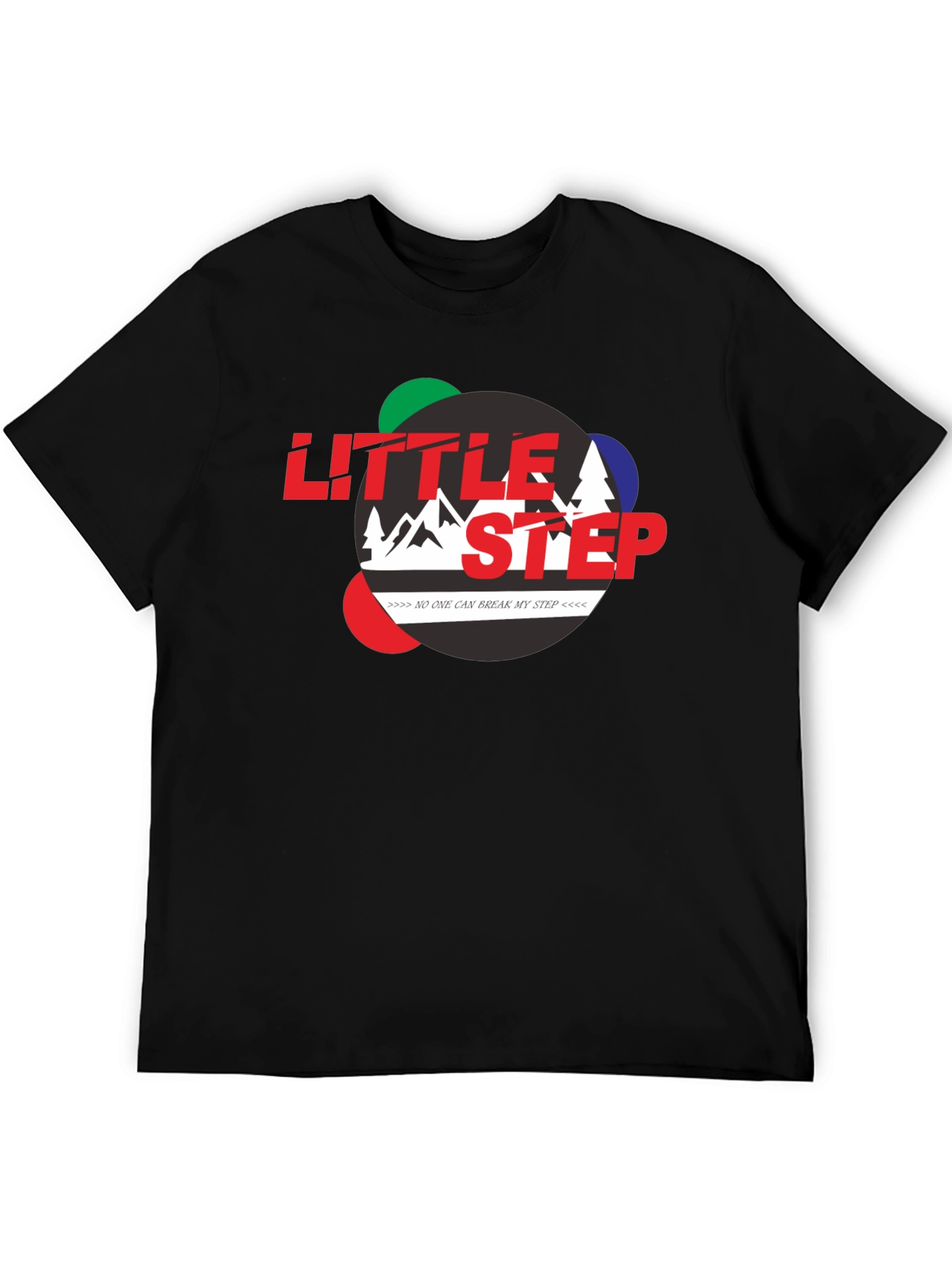 Little Step Graphic Print Black T-Shirt