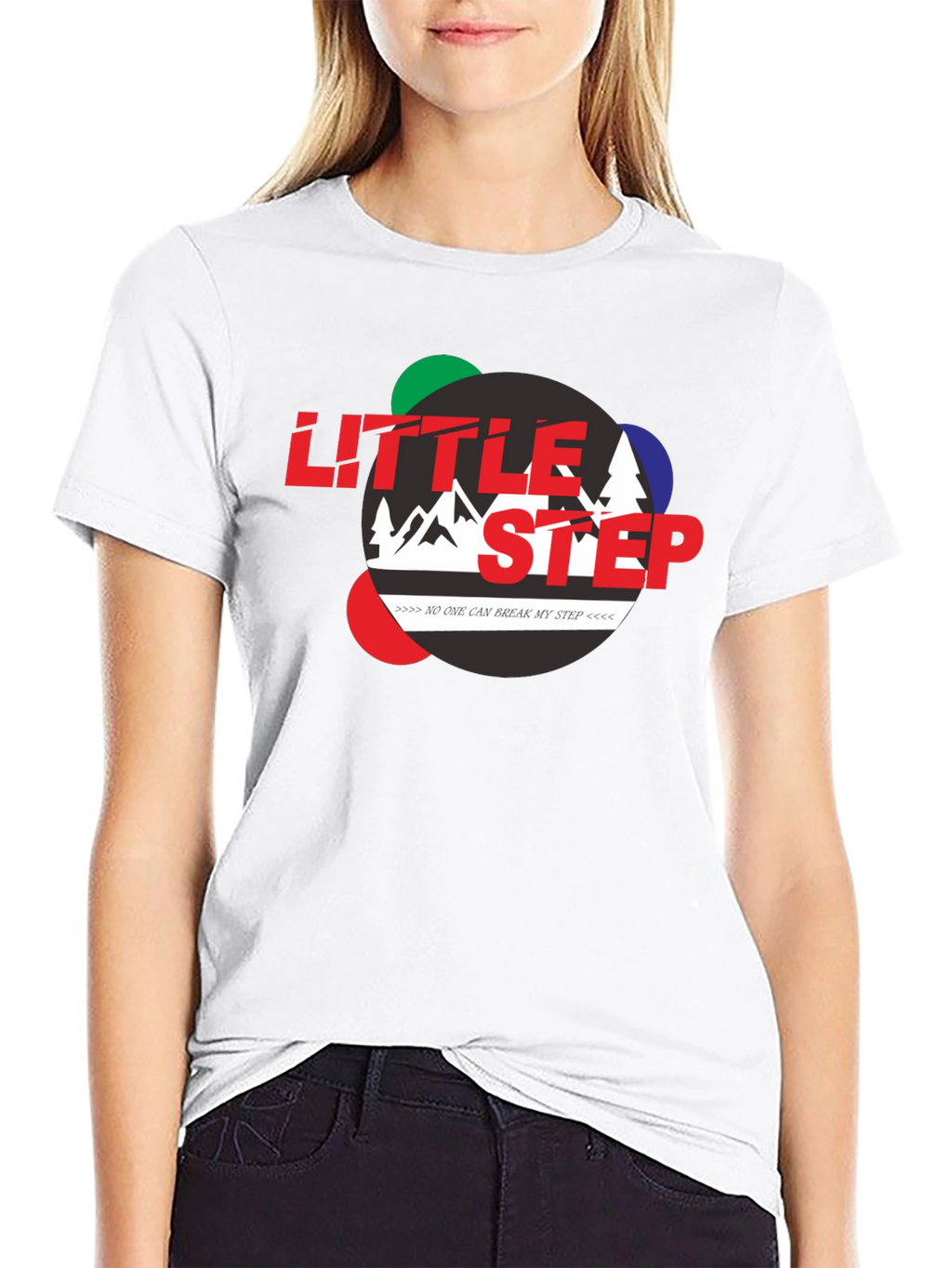 Little Step Graphic Print Black T-Shirt