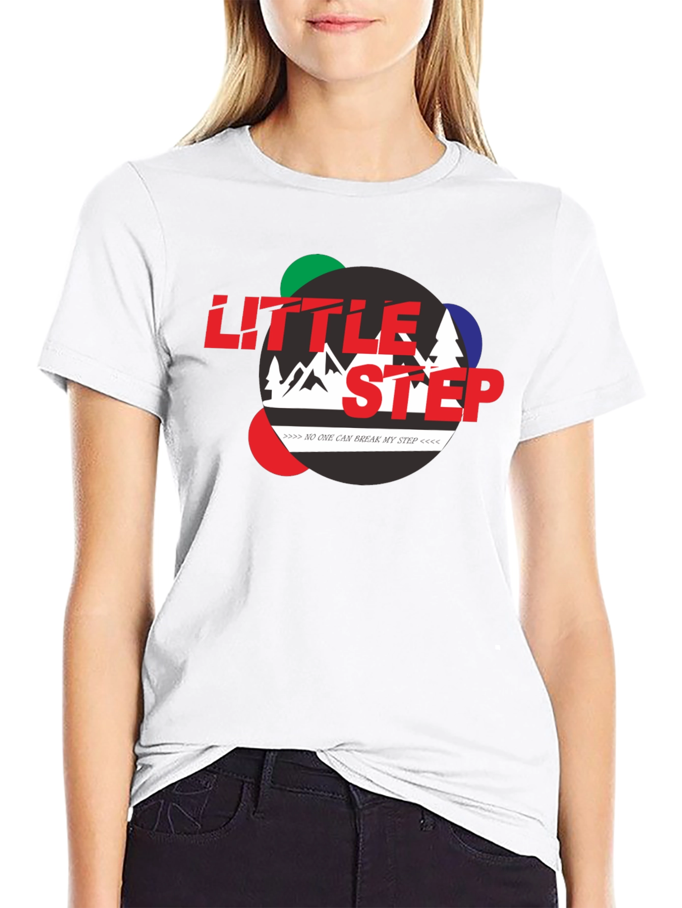 Little Step Graphic Print Black T-Shirt