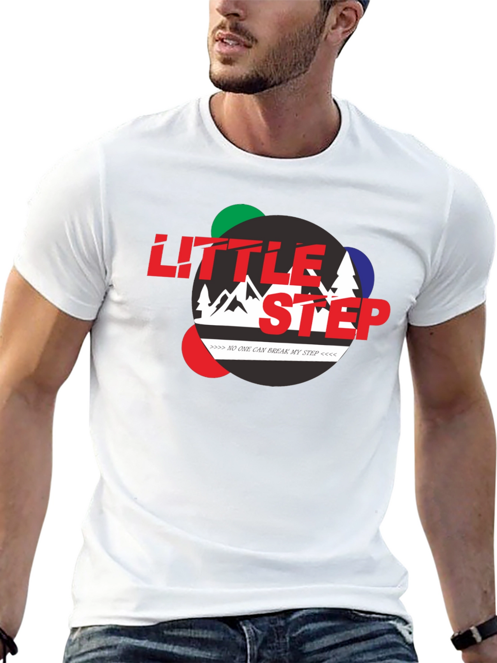 Little Step Graphic Print Black T-Shirt